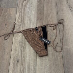 PrettyLittleThing Bronze Shimmer Bikini Bottom